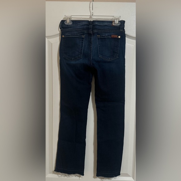 Women’s 7 For All Mankind Distressed Ripped‎ Cropped Boot Dark Denim. Size 25. - Picture 8 of 8